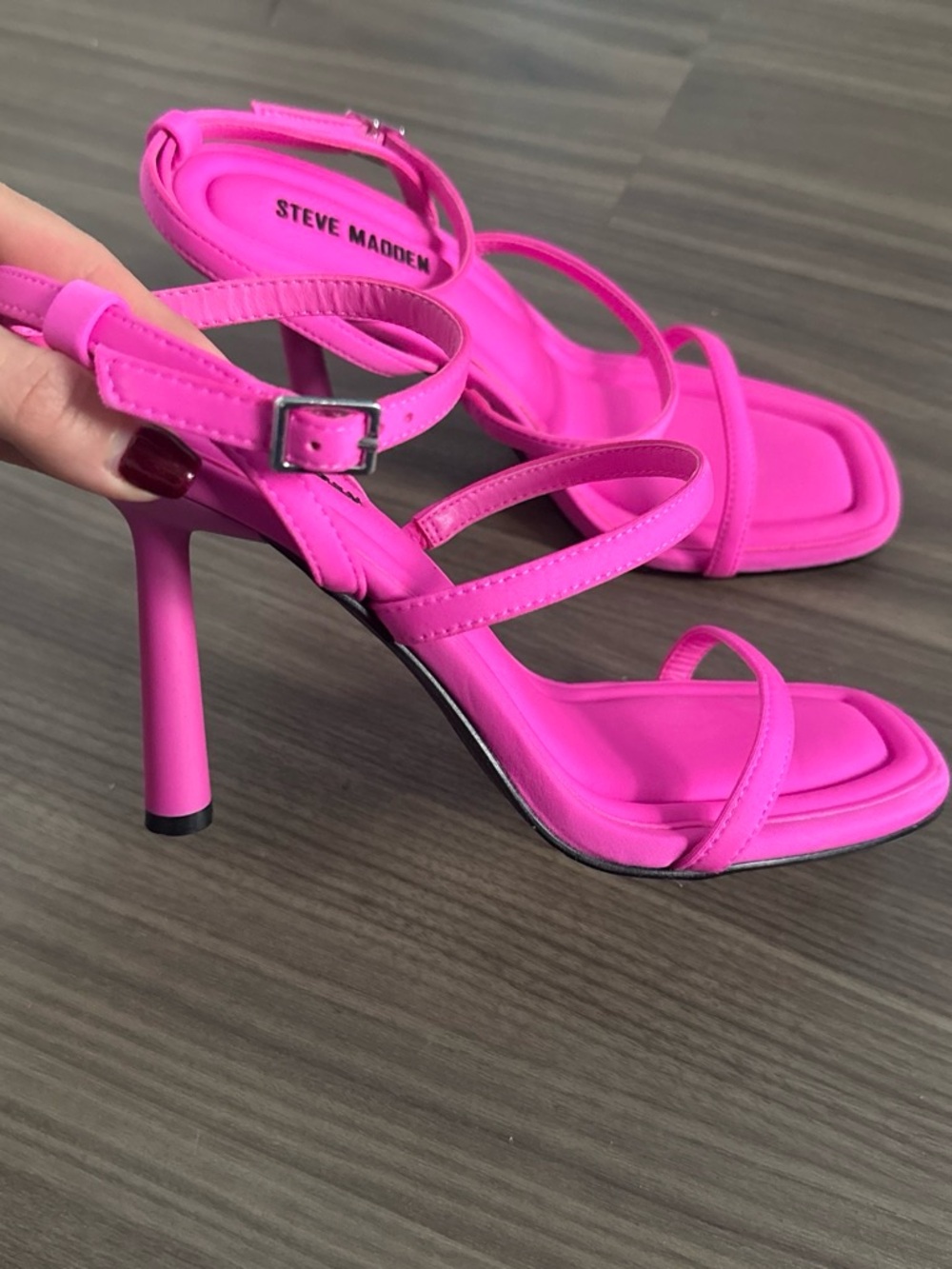 Steve Madden Hot Pink Strappy Stiletto Sandals